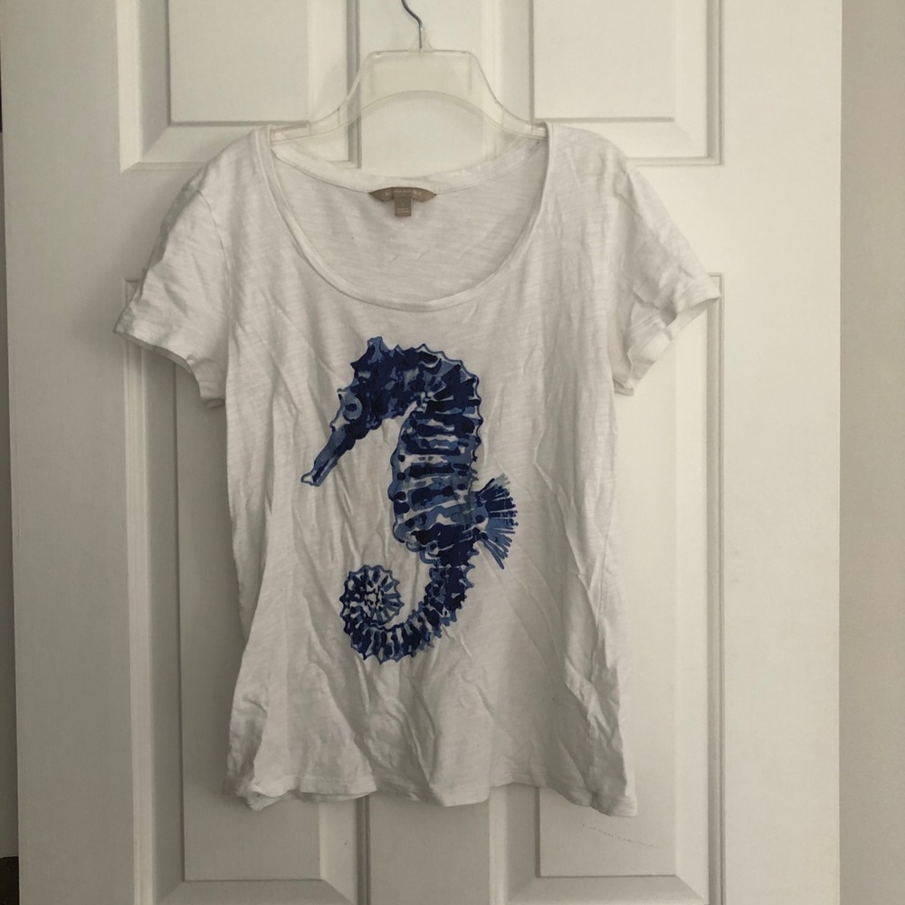 BANANA REPUBLIC BLUE SEAHORSE TEE